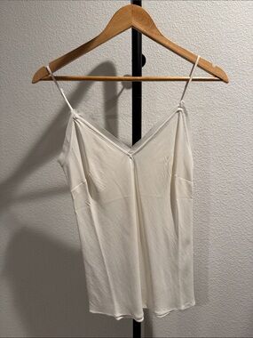 Frame Denim Ivory V-Neck Slip Chemise